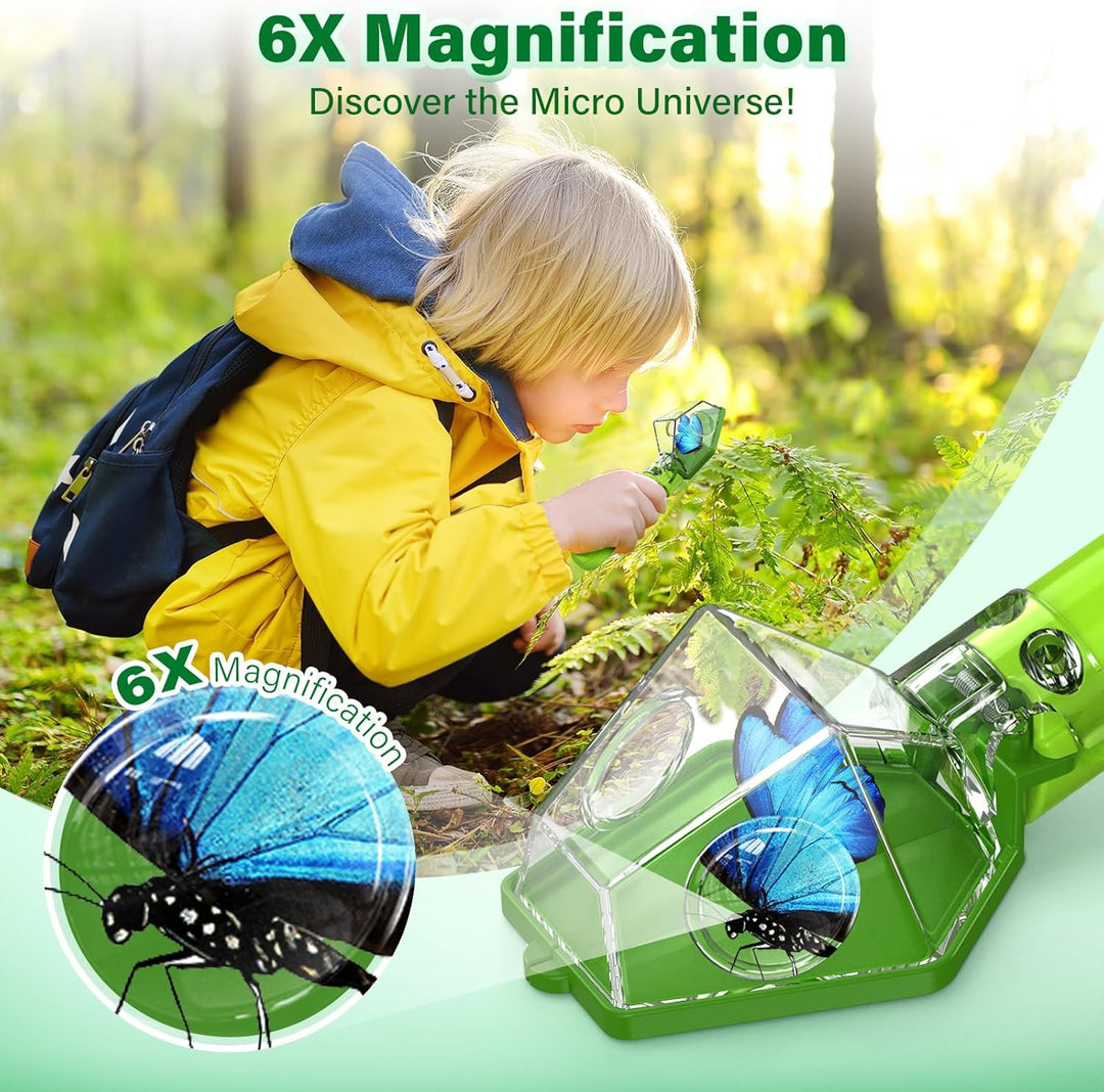 Kids Bug Catcher with 6X Magnifier – STEM Educational Insect Viewer for Outdoor Exploration & Nature Learning (MOQ 10 Sets)