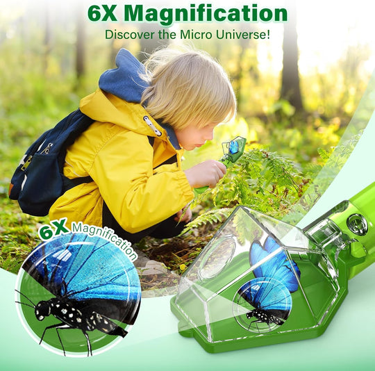 Kids Bug Catcher with 6X Magnifier – STEM Educational Insect Viewer for Outdoor Exploration & Nature Learning (MOQ 10 Sets)