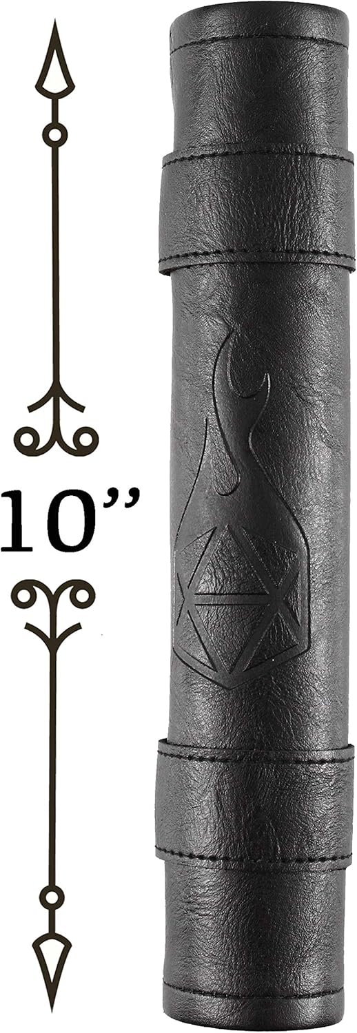 Scroll Dice Tray and Rolling Mat with Zippered Dice Holder - Storage Pouch Holds