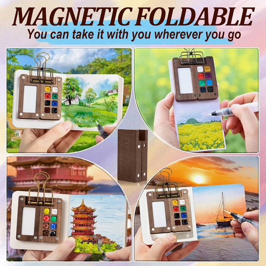 Mini Watercolor Paint Set, 12-Color Portable Travel Kit
