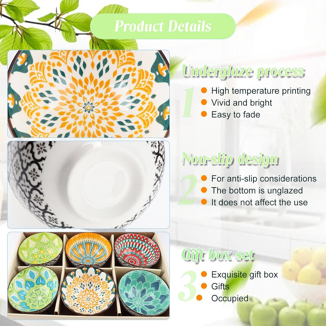 Ceramic Rice Bowls,10 Oz Japanese Style Porcelain Dessert Soup, Cereal, Ice Cream & Snacks Bowls for Kitchen Dining and Unique Gifts,Microwave & Dishwasher-Safe (MOQ 10 Sets)