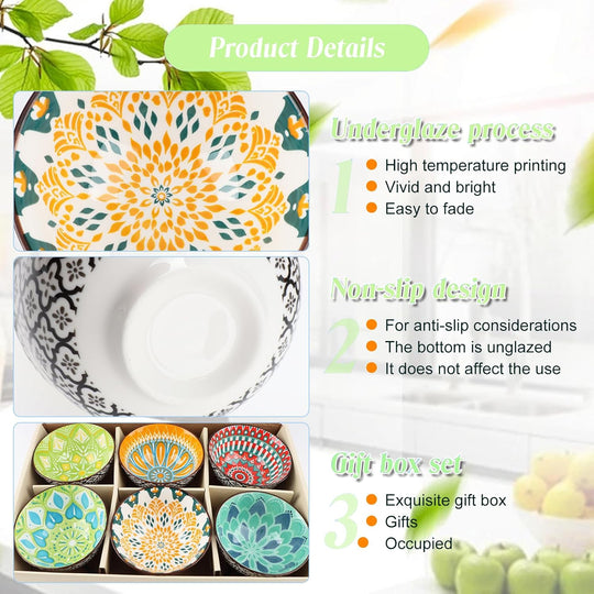 Ceramic Rice Bowls,10 Oz Japanese Style Porcelain Dessert Soup, Cereal, Ice Cream & Snacks Bowls for Kitchen Dining and Unique Gifts,Microwave & Dishwasher-Safe (MOQ 10 Sets)