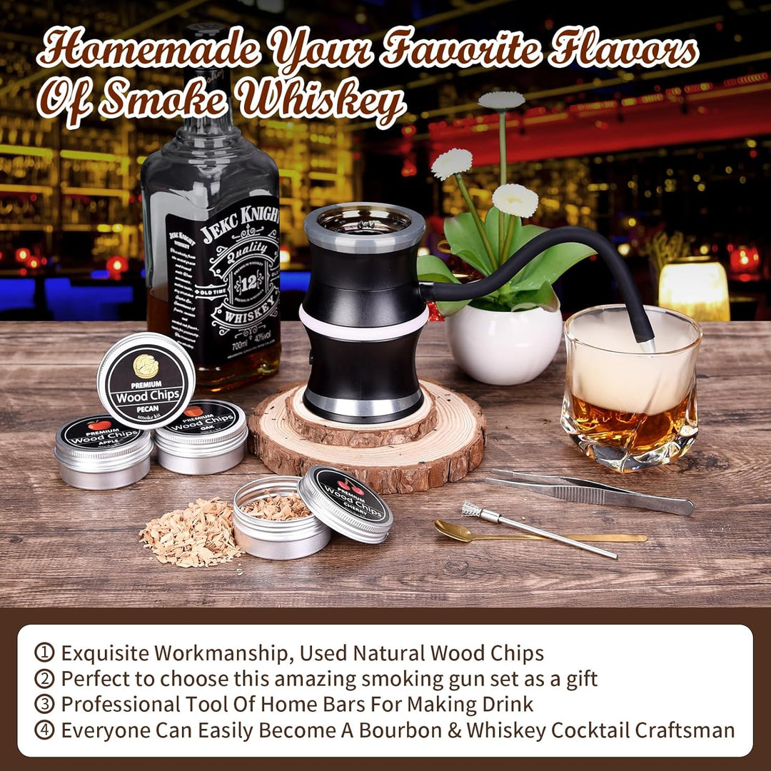 Electric Home Use Smoker Cocktail Whiskey Infuser Gift Set (MOQ 10 Sets)