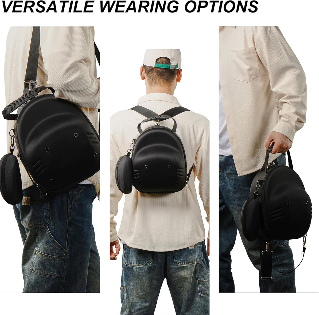 Hard Hat Travel Case for Baseball Caps - Convertible 3-Way Carry (Handle/Single Strap/Backpack)