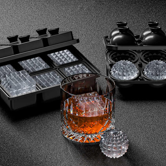 Silicone Ice Cube Tray BPA Free Large Whiskey Ice Cream Tools Sphere Ice Cube Maker Mold With Lids