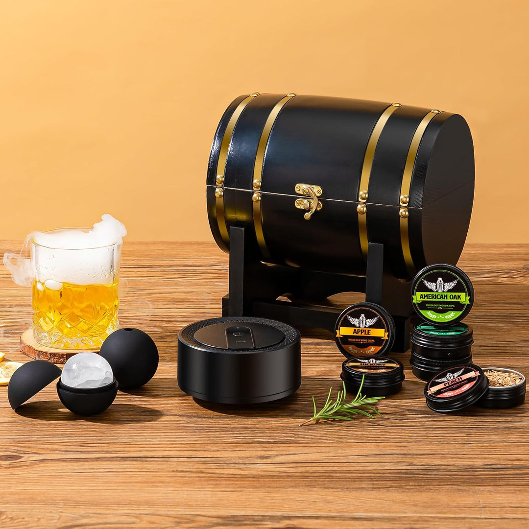 Premium Electric Whiskey Smoker Kit Gift Sets With 6 Wood and Ice Mold (MOQ 10 Sets)