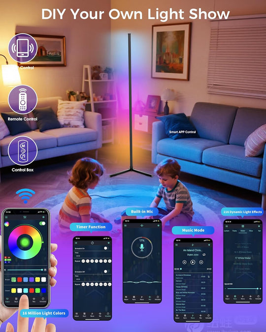Dynamic Light Effects and Music Sync - App and Remote Control LED Lamp
