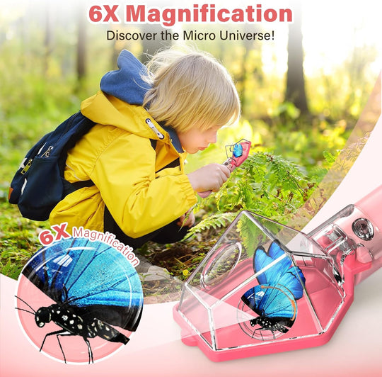 Kids Bug Catcher with 6X Magnifier – STEM Educational Insect Viewer for Outdoor Exploration & Nature Learning (MOQ 10 Sets)
