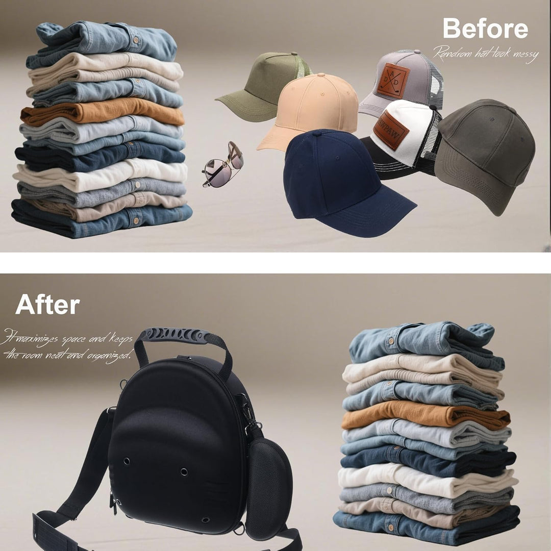 Hard Hat Travel Case for Baseball Caps - Convertible 3-Way Carry (Handle/Single Strap/Backpack)