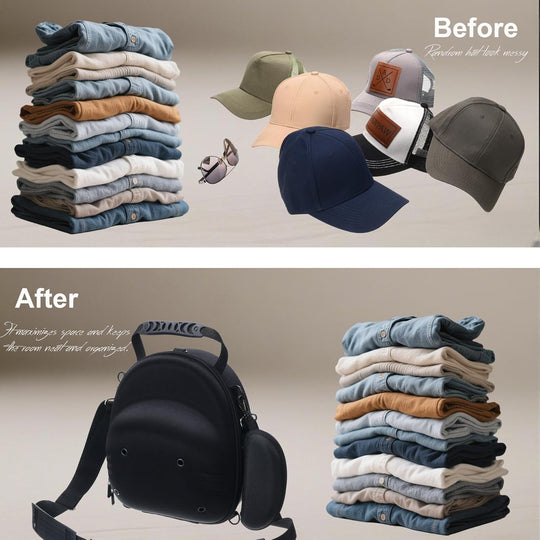 Hard Hat Travel Case for Baseball Caps - Convertible 3-Way Carry (Handle/Single Strap/Backpack)