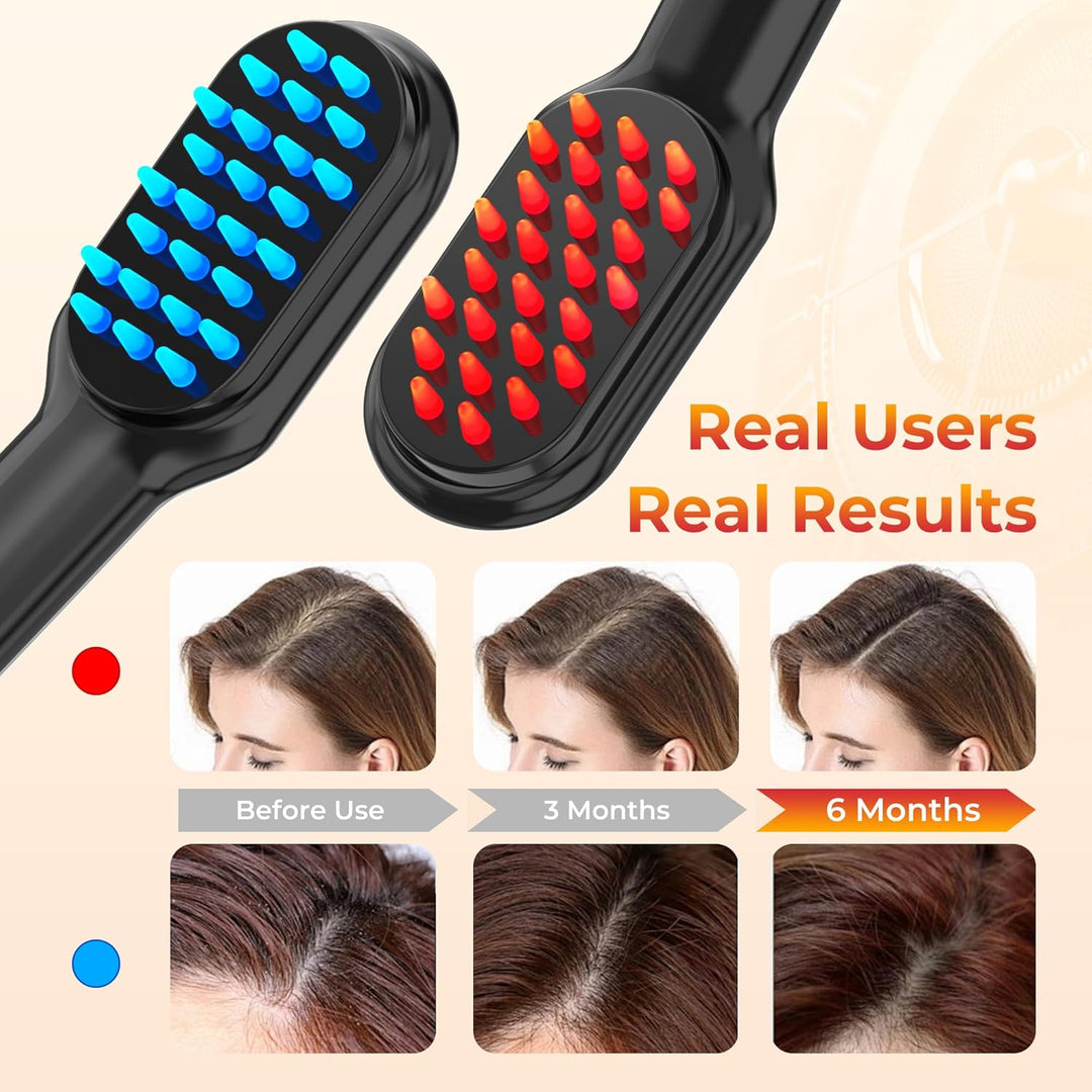 Electric Massage Comb with Red Blue Light Effectively Cares Hair and Scalp Massages