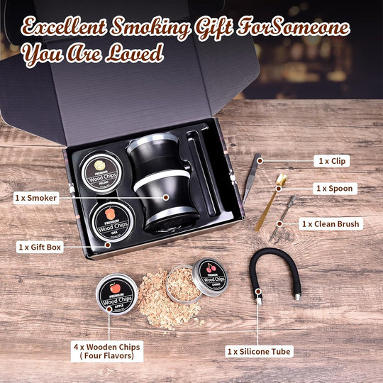 Electric Home Use Smoker Cocktail Whiskey Infuser Gift Set (MOQ 10 Sets)