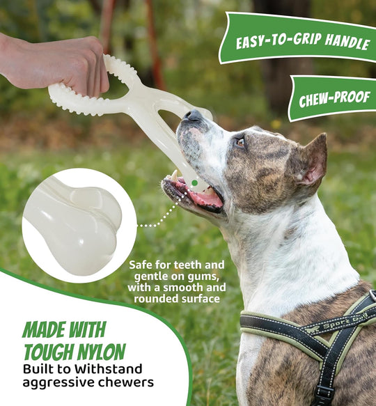 Aggressive Chewers, Indestructible Nylon Bone Dental Care Teeth Cleaning Chew Toy