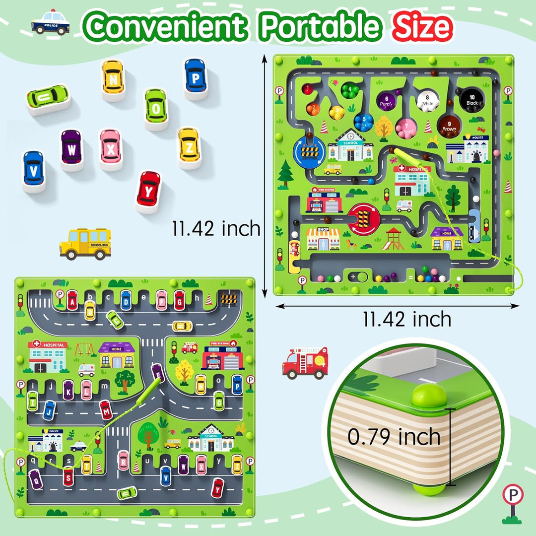 Magnet Alphabet Counting Double Sided Board Wood Puzzle (MOQ 10 Sets)