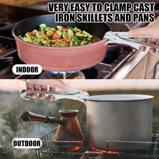 Premium Pizza Pan Gripper Aluminum Alloy, Heavy Duty Pizza Pan Tongs Stone Pot Clamp for Lifting Hot Plate