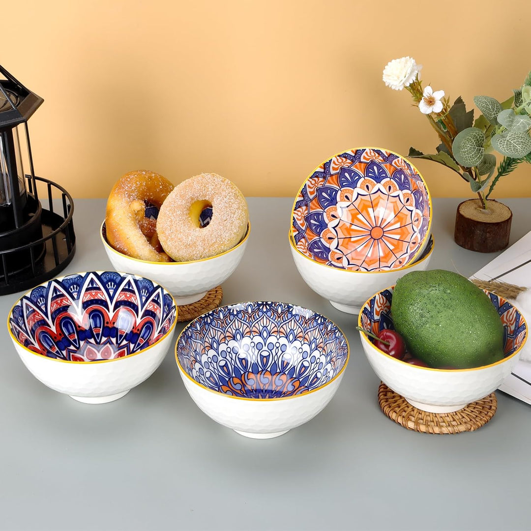 Ceramic Rice Bowls,10 Oz Japanese Style Porcelain Dessert Soup, Cereal, Ice Cream & Snacks Bowls for Kitchen Dining and Unique Gifts,Microwave & Dishwasher-Safe (MOQ 10 Sets)