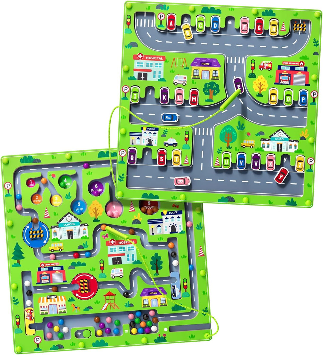 Magnet Alphabet Counting Double Sided Board Wood Puzzle (MOQ 10 Sets)