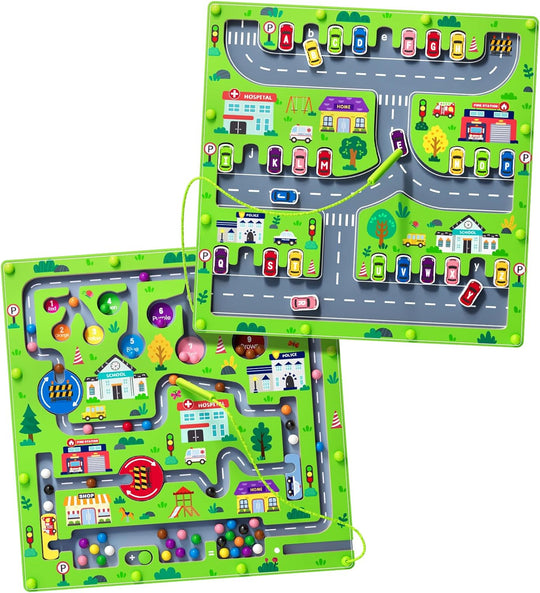 Magnet Alphabet Counting Double Sided Board Wood Puzzle (MOQ 10 Sets)