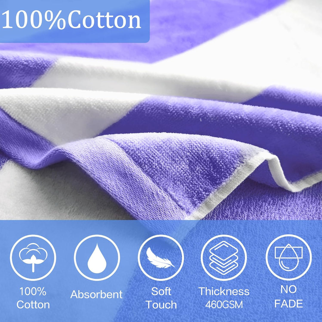 Pure Cotton Super Soft and Quick Dry Striped Poncho Robe Kids Beach Towels