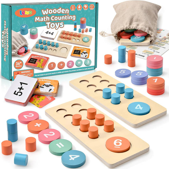 Wooden Montessori Ten Frame Counting Set (MOQ 10 Sets)