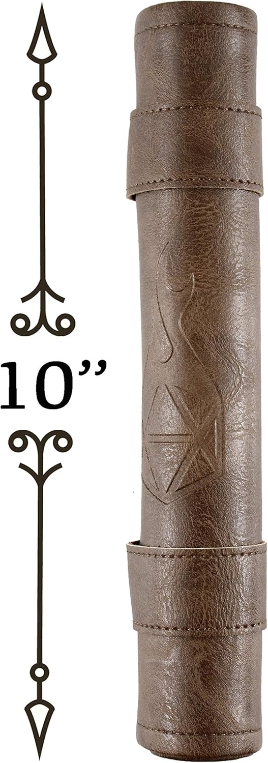 Scroll Dice Tray and Rolling Mat with Zippered Dice Holder - Storage Pouch Holds