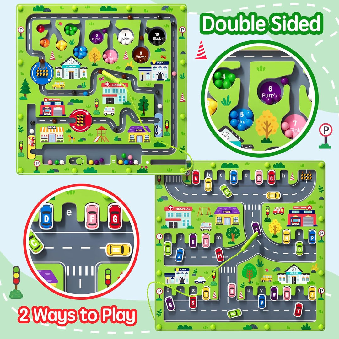 Magnet Alphabet Counting Double Sided Board Wood Puzzle (MOQ 10 Sets)