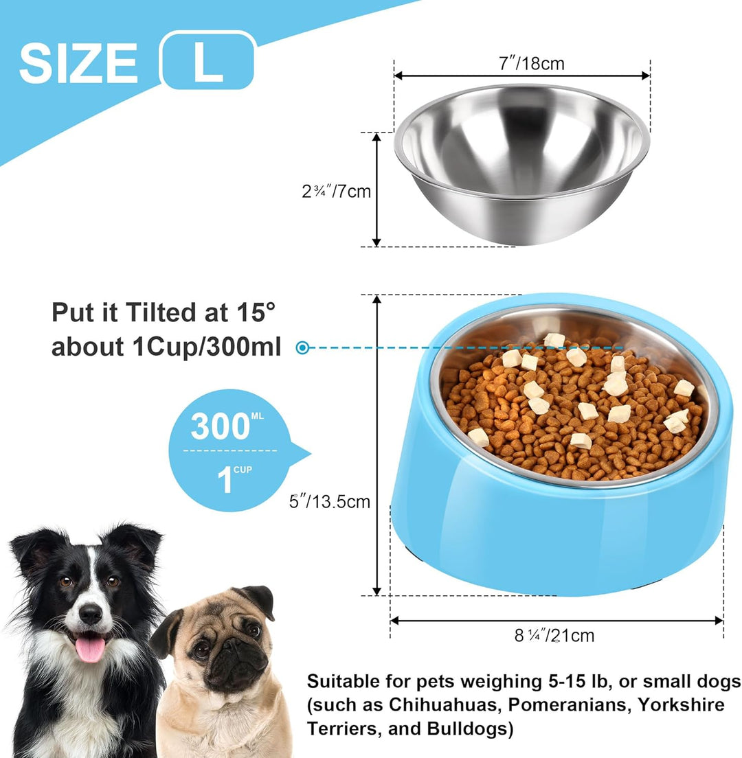 Slanted Bowl for Dogs and Cats Cup (MOQ 10 Sets)
