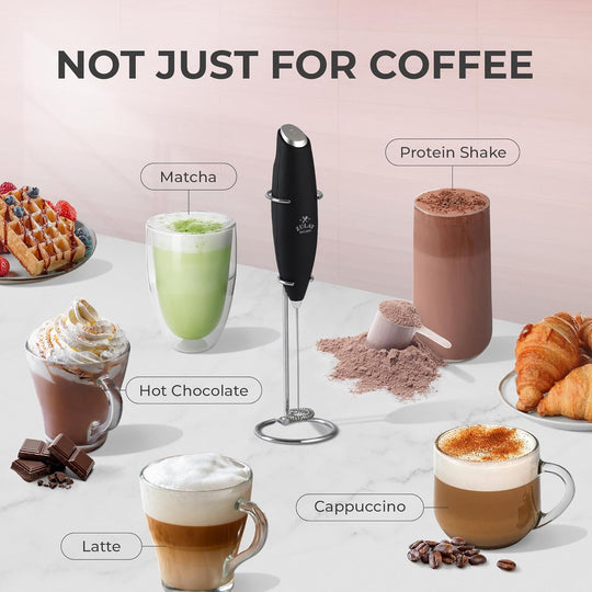 Portable Drink Mixer Stainless Steel Drink Mixer with Frother Stand (MOQ 10 Sets)