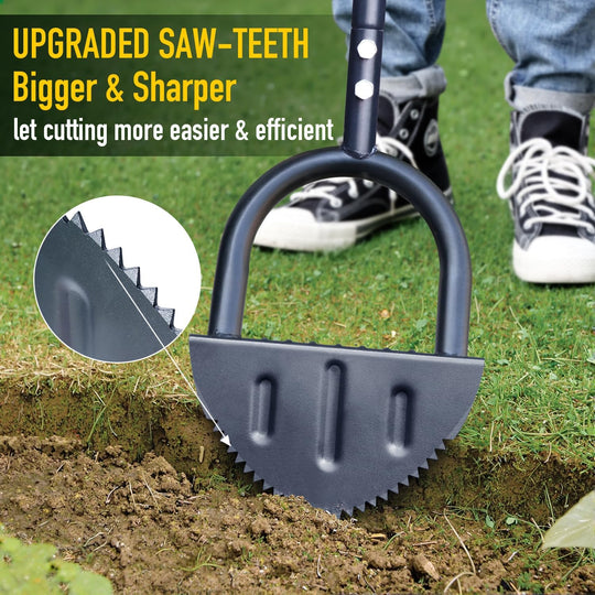 Tooth Blade Lawn Edger Tool,3 Pieces Removable Lawn Edger Spade,Carbon Steel Garden Lawn Border Edger