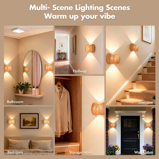 Rechargeable Motion Sensor Wall Light Sconce Indoor - 3 Colors Wireless Up and Down Wall Mount Light (MOQ 10 Pairs)