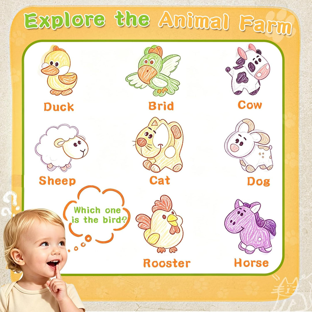Kids Educational Animal Keyboard Guitar Toy – Multi-Functional Cartoon Electronic Piano with Lights & Music for Toddlers & Baby Boys Girls
