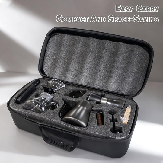 Portable coffee Set - Manual Coffee Grinder, Coffee Dripper Set, Gooseneck Kettle (MOQ 10 Sets)