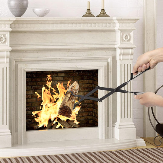 Long Fireplace Tools Campfire Accessories Tongs and Log Grabber