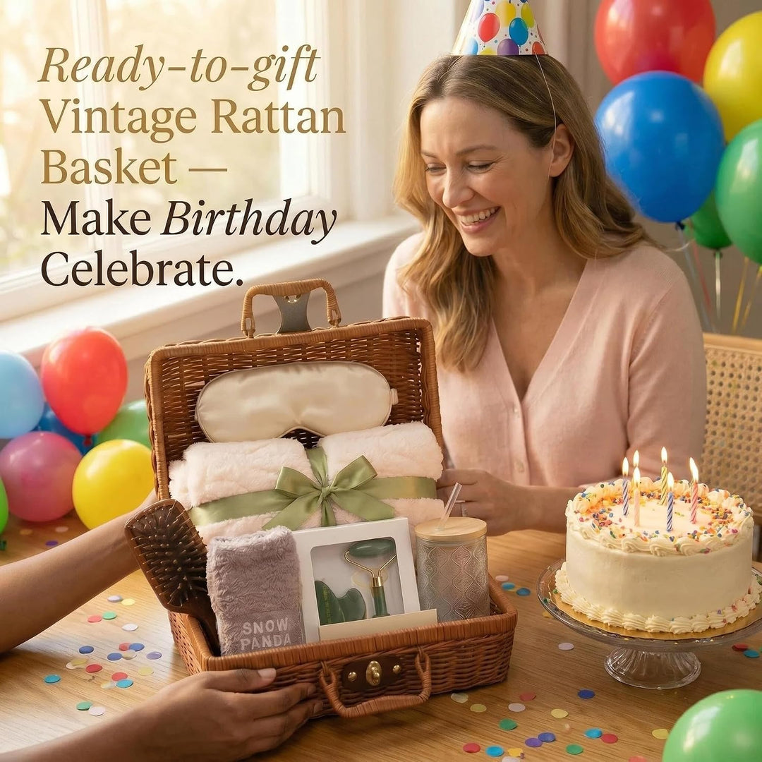 Self Care Spa Gift Set with Woven Basket (MOQ 10 Sets)