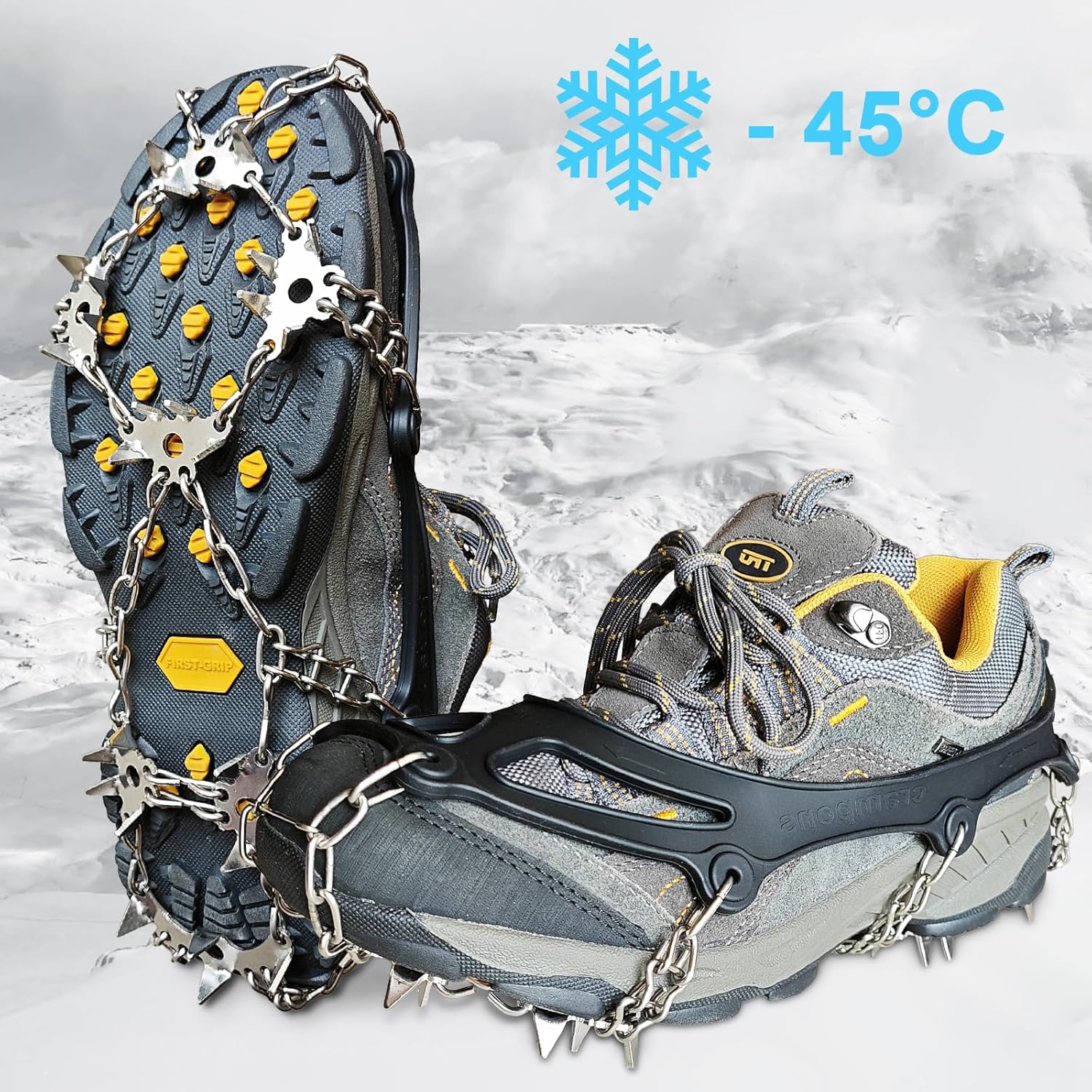 Anti Slip Crampons Ice Cleats for Hiking Snow Boots Shoes 28 Spikes ...