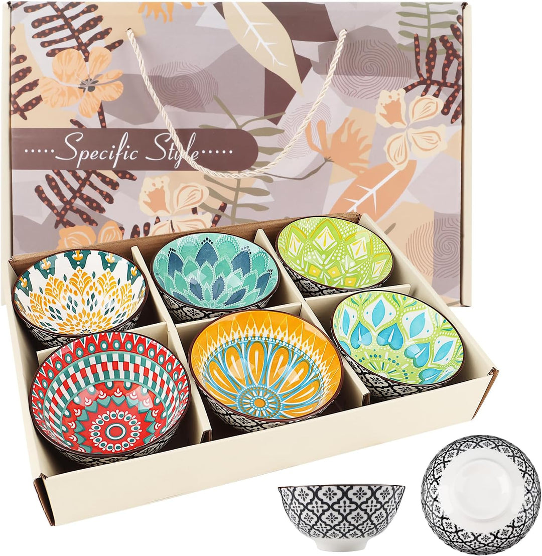 Ceramic Rice Bowls,10 Oz Japanese Style Porcelain Dessert Soup, Cereal, Ice Cream & Snacks Bowls for Kitchen Dining and Unique Gifts,Microwave & Dishwasher-Safe (MOQ 10 Sets)