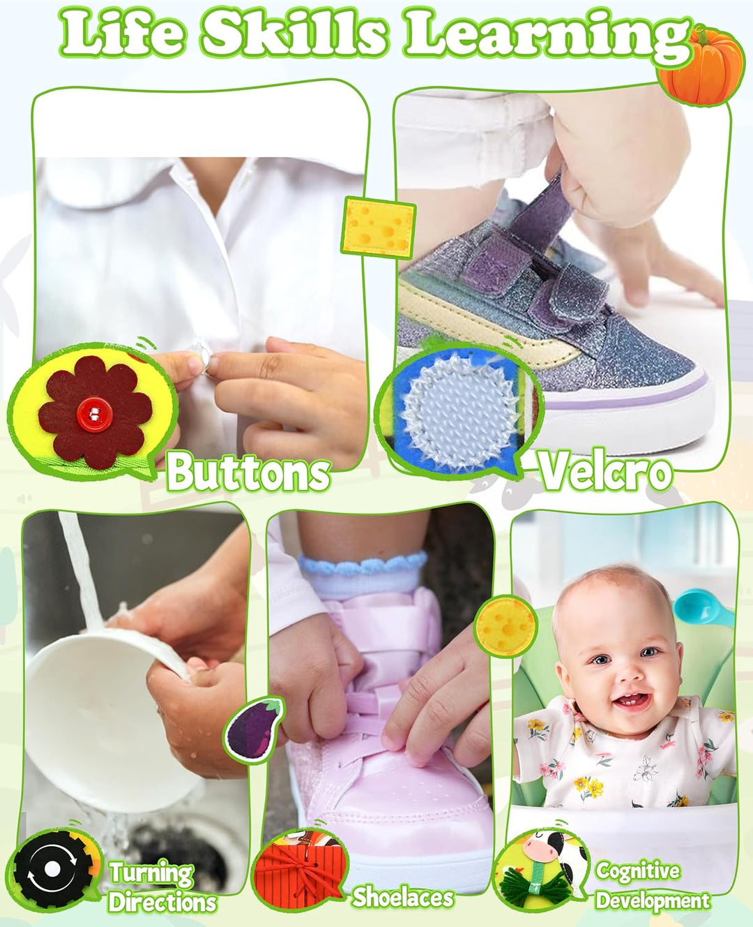 Baby Kids Growth Enlightenment Cognitive Early Learning Educational Toys (MOQ 10 Sets)