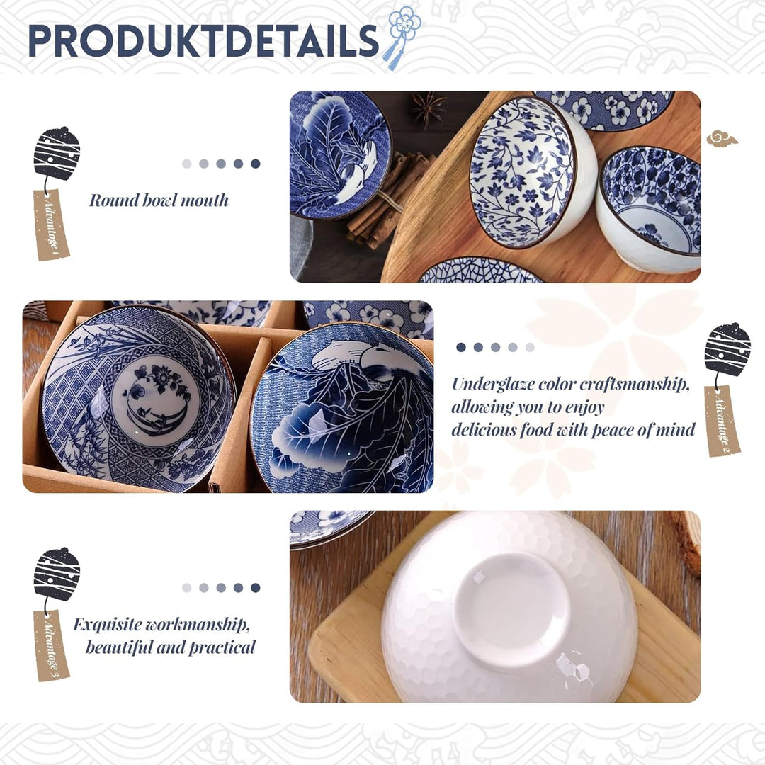 Ceramic Rice Bowls,10 Oz Japanese Style Porcelain Dessert Soup, Cereal, Ice Cream & Snacks Bowls for Kitchen Dining and Unique Gifts,Microwave & Dishwasher-Safe (MOQ 10 Sets)