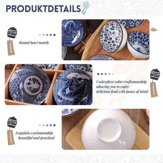Ceramic Rice Bowls,10 Oz Japanese Style Porcelain Dessert Soup, Cereal, Ice Cream & Snacks Bowls for Kitchen Dining and Unique Gifts,Microwave & Dishwasher-Safe (MOQ 10 Sets)