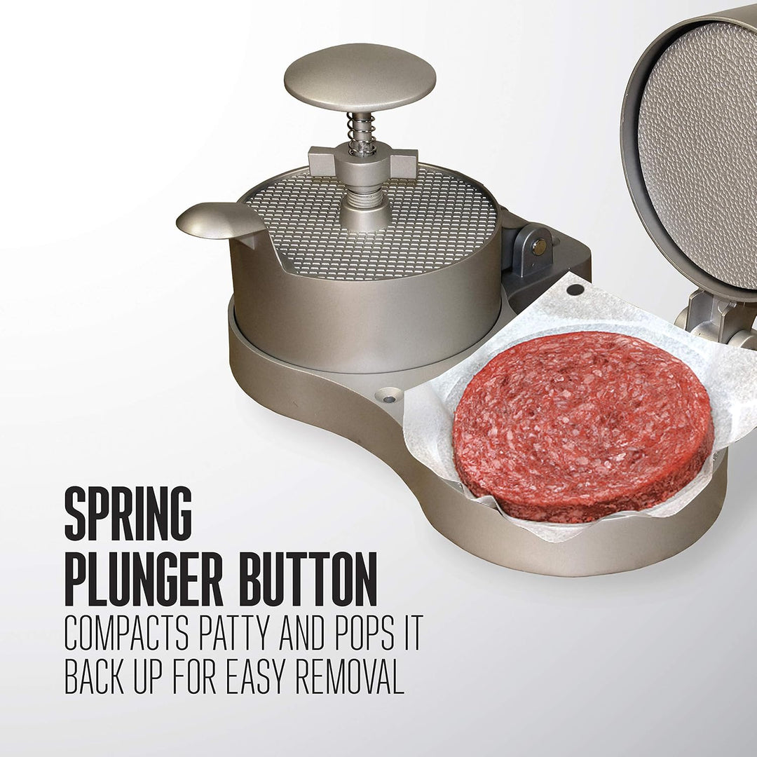 Burger Press Patty Maker – Non-Stick Food Grade Hamburger Patty Maker with Easy-Release Handle for Home Kitchen, BBQ & Grilling