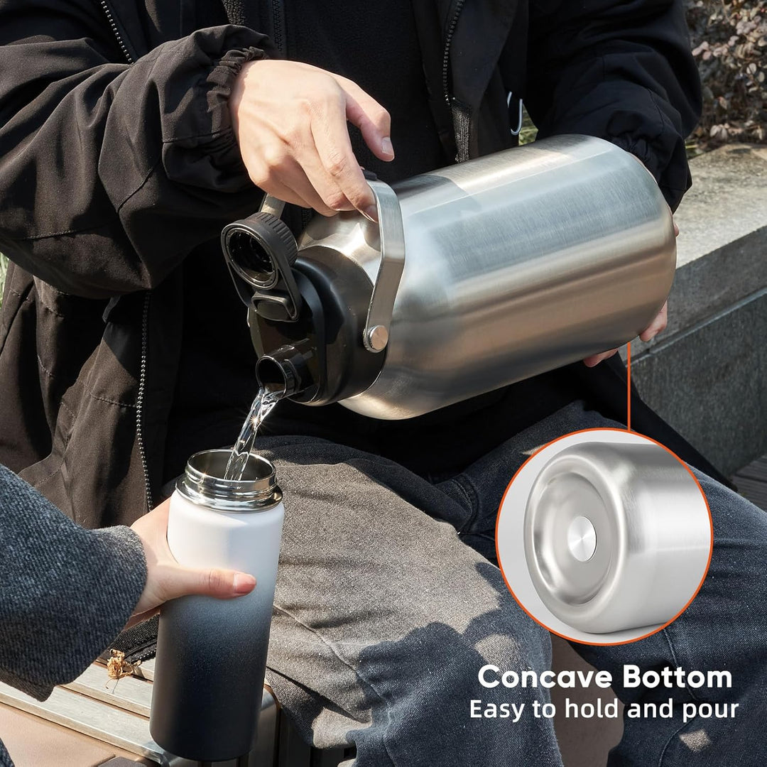 Stainless Steel 1 Gal Insulated Water Bottle For Hot & Cold Drinks