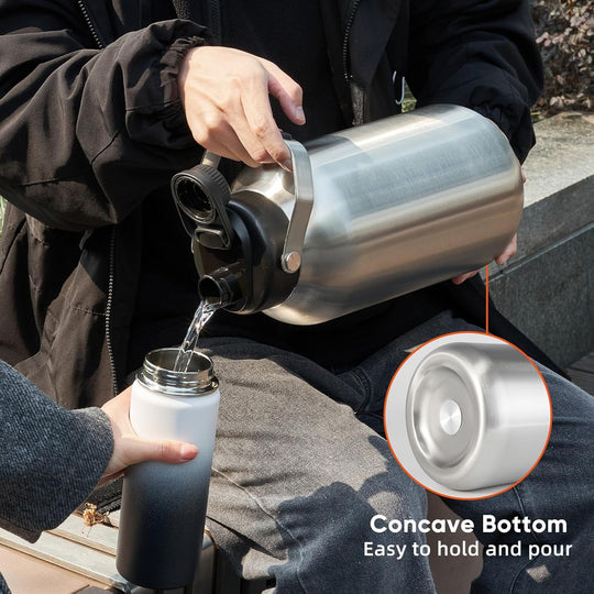 Stainless Steel 1 Gal Insulated Water Bottle For Hot & Cold Drinks