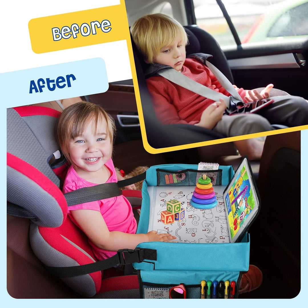 Car Seat Organizer Kids Travel Tray for Kids Toddlers Activities