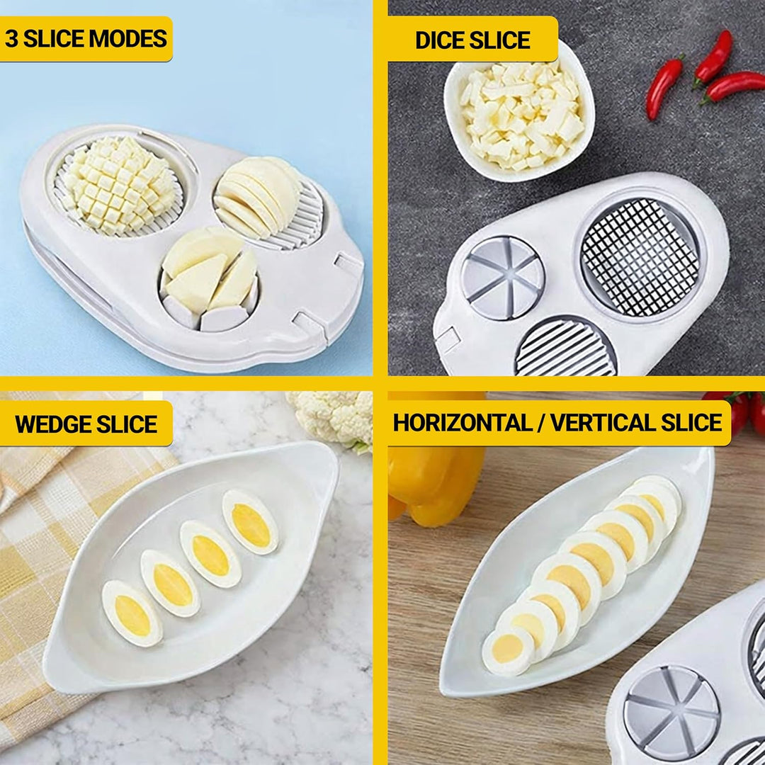 3-in-1 Egg Slicer with Stainless Steel Wires