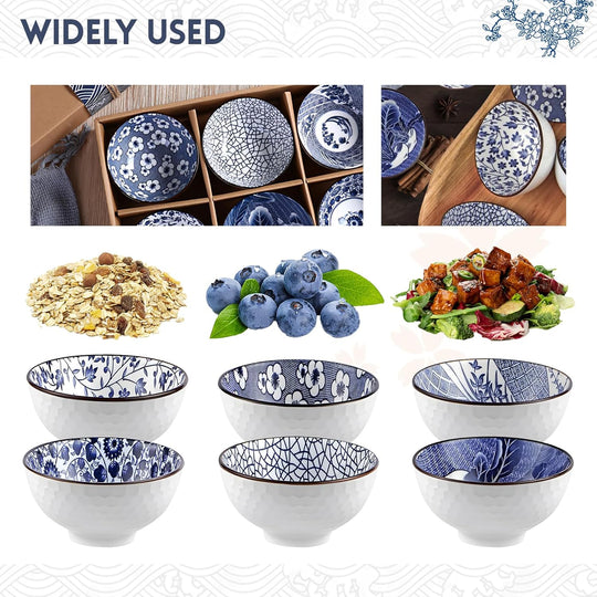 Ceramic Rice Bowls,10 Oz Japanese Style Porcelain Dessert Soup, Cereal, Ice Cream & Snacks Bowls for Kitchen Dining and Unique Gifts,Microwave & Dishwasher-Safe (MOQ 10 Sets)