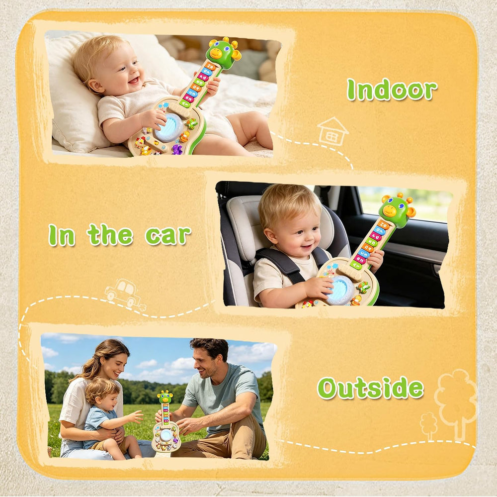 Kids Educational Animal Keyboard Guitar Toy – Multi-Functional Cartoon Electronic Piano with Lights & Music for Toddlers & Baby Boys Girls (MOQ 10 Sets)