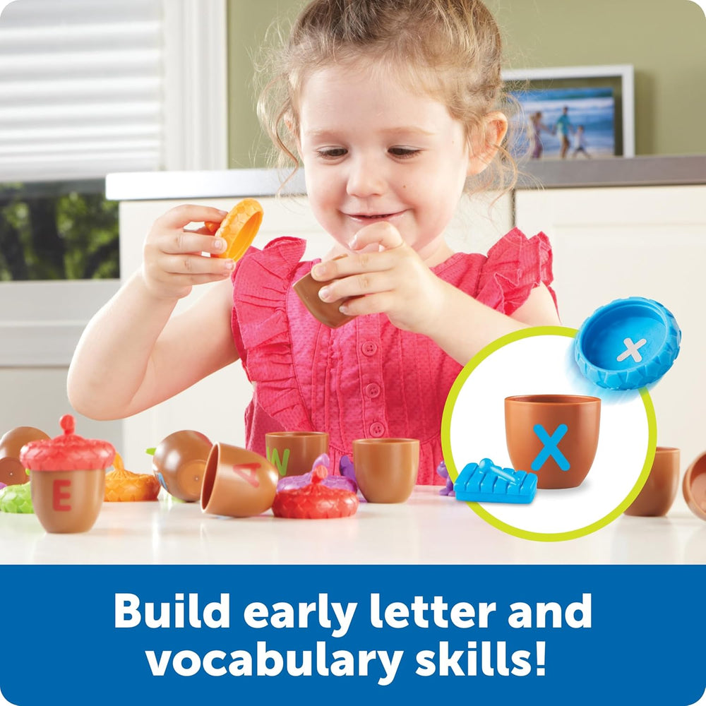 Alphabet Acorns Activity Set, Develops Letter Recognition, Educational Toys for Toddlers, Homeschool, Visual (MOQ 10 Sets)
