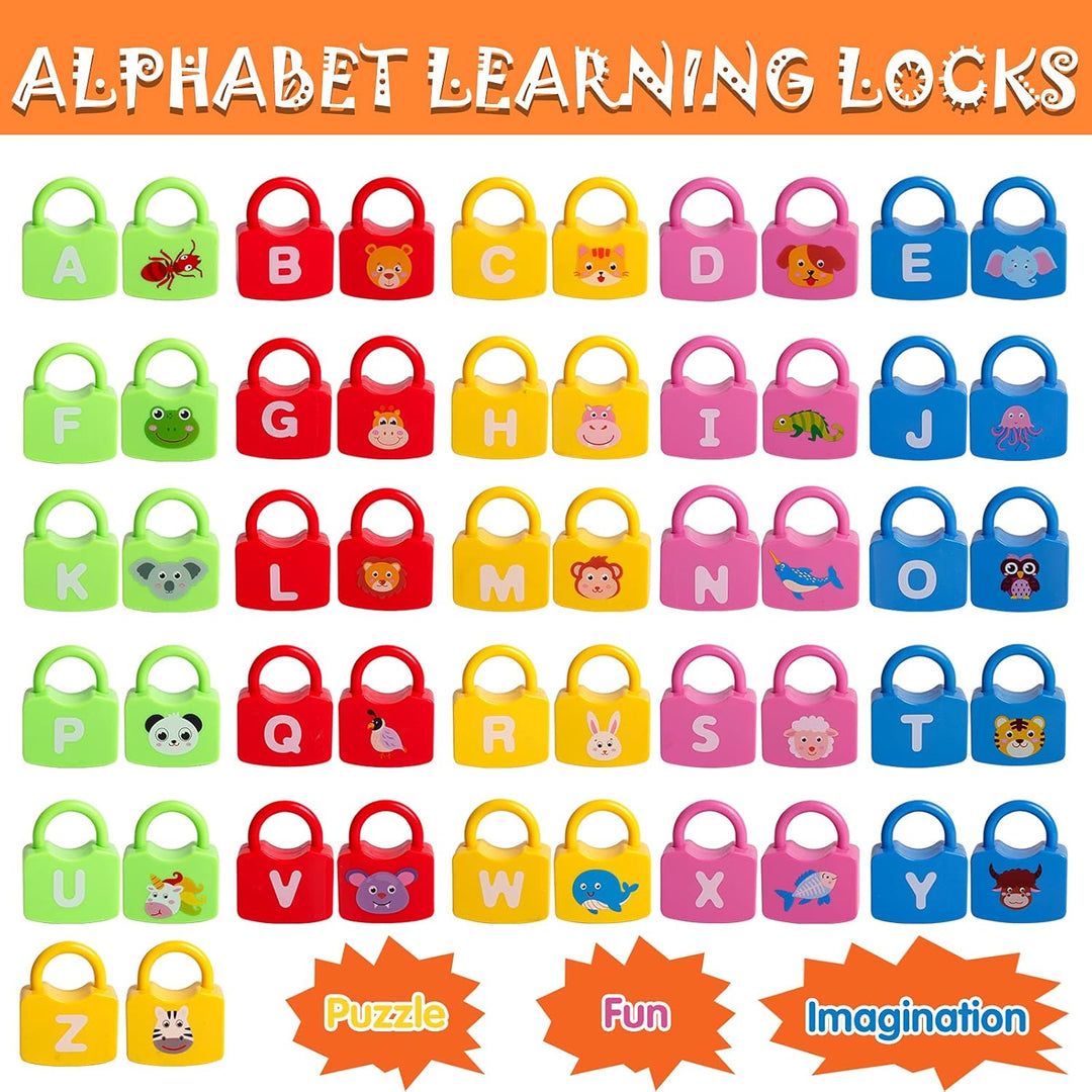 Educational Letter Combination-with 26 Locks, 26 Keys Montessori Preschool Alphabet Learning Game (MOQ 10 Sets)