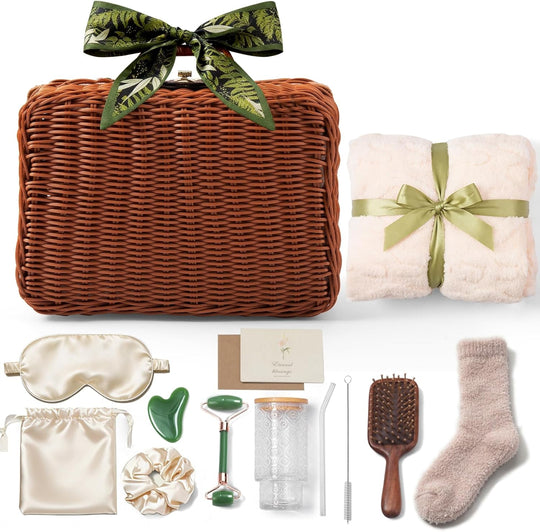 Self Care Spa Gift Set with Woven Basket (MOQ 10 Sets)