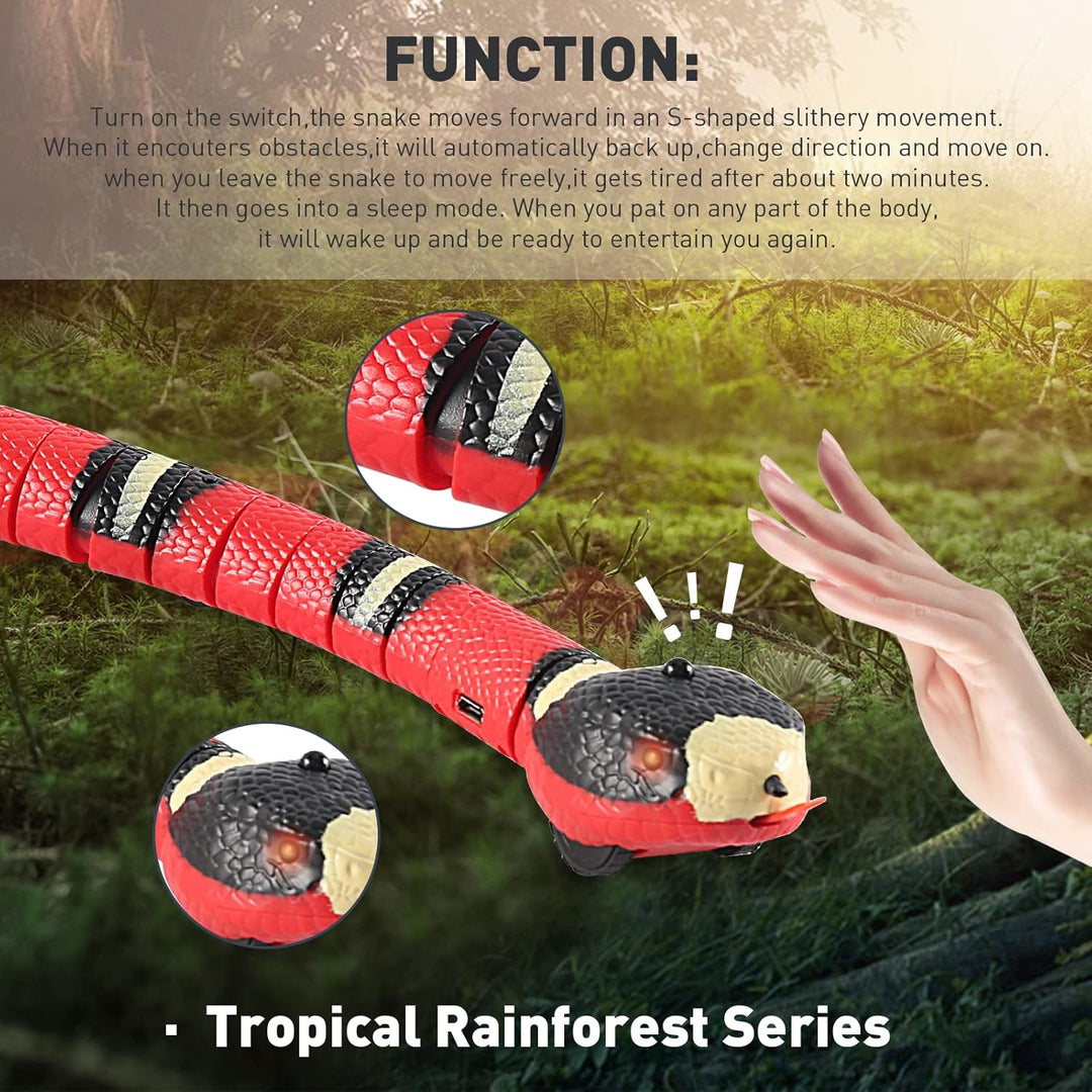 USB Rechargeable,Automatically Sense Obstacles and Escape,Electric Tricky Snake Cat Toys for Indoor Cats Dogs (MOQ 10 Sets)